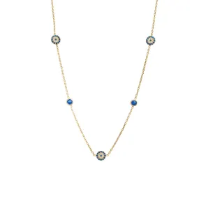 YGP Sterling 18 Dark Blue/Clear CZ Guardian Eye Necklace