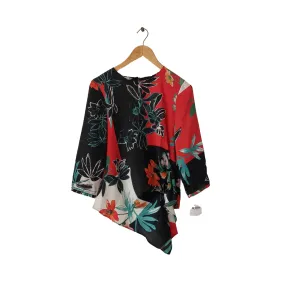 ZARA Red & Black Floral Printed Top | Brand New |